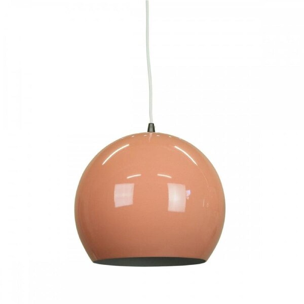 Itzel Modern Spherical Cord Drop Metal Pendant Light Lamp - Beige Red.