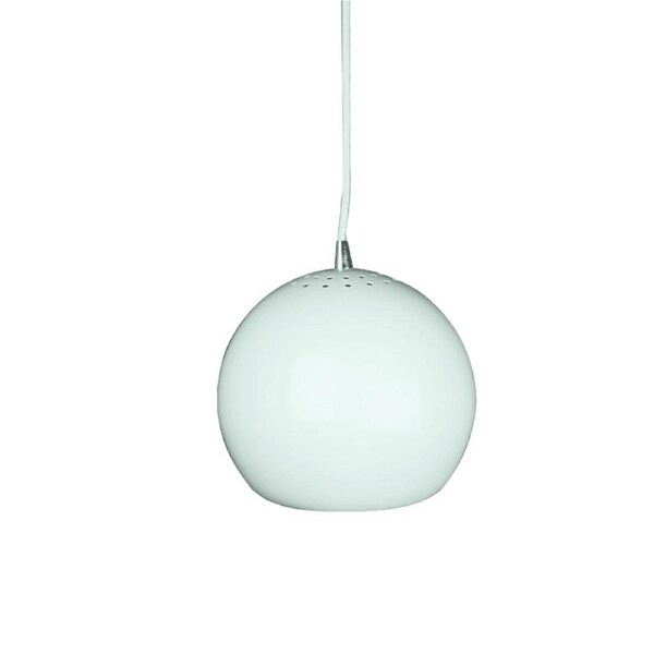 Itzel Modern Spherical Cord Drop Metal Pendant Light Lamp - White.
