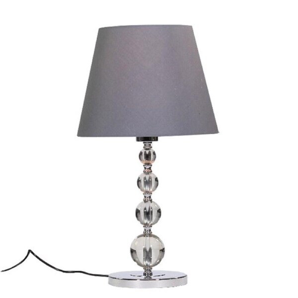 Gidan Elegant Vintage Crystal Table Lamp Fabric Shade - Chrome.