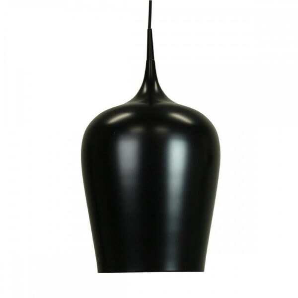 Ernani Metal Wine Glass Cord Drop Pendant Light Lamp High Gloss Finish- Matte Black.