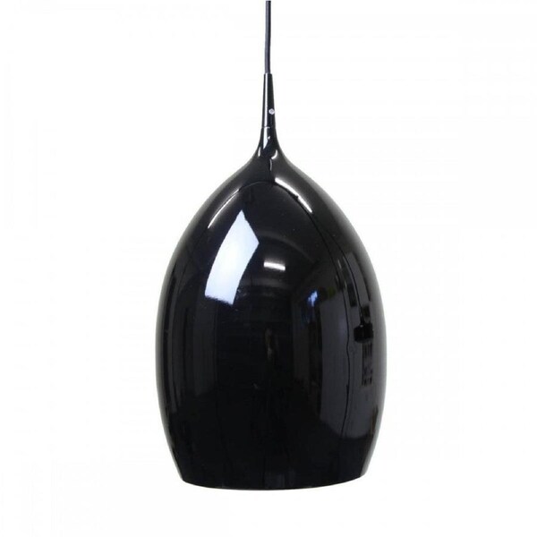 Elena Metal Wine Glass Cord Drop Pendant Light Lamp Reflective Finish - Glossy Black.