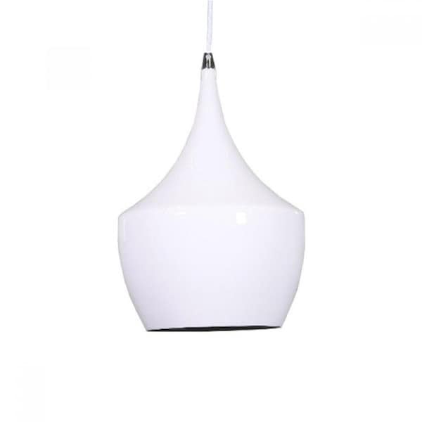 Eva Elegant Metal Wine Glass Pendant Light Lamp - Milky White.