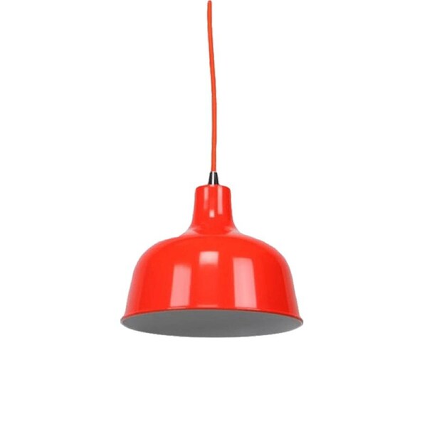 Danica Classic Dome Metal Cord Drop Pendant Light Lamp - Luminous Bright Red.