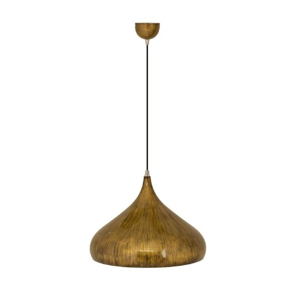 Zion Elegant Metal Dome Pendant Light Lamp - Antique Brass.