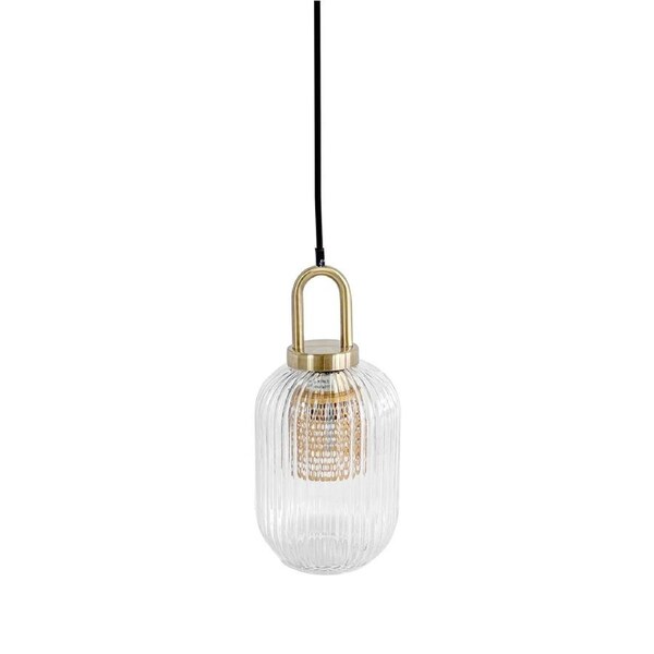Sunny Modern Clear Glass Small Hanging Pendant Light Lamp - Clear.