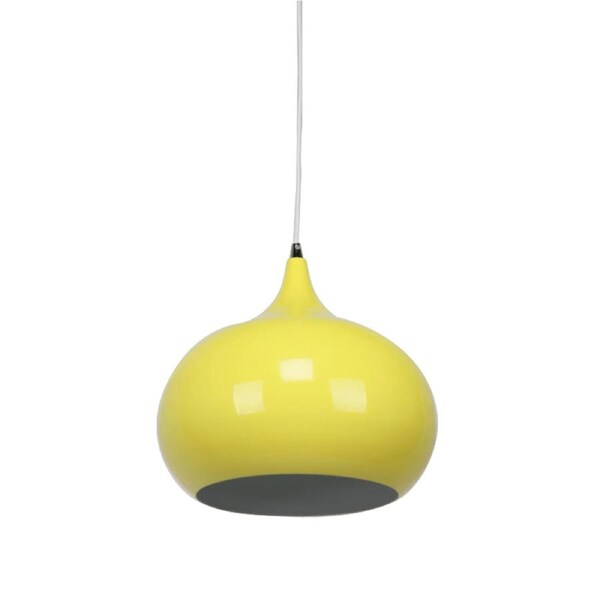 Mini Kirby Inverted Bowl Metal Pendant Light Lamp - Luminous Yellow.