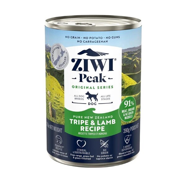 Tripe & Lamb 390 gram Ziwi Peak Moist Dog Food Can
