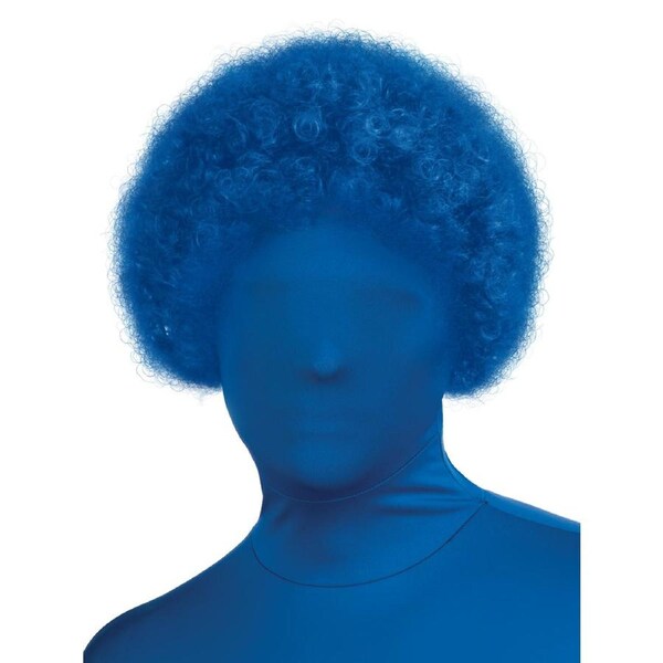 Second Skin Afro Curly Hair Wig Kids/Children Sports Costume Accessory Blue
