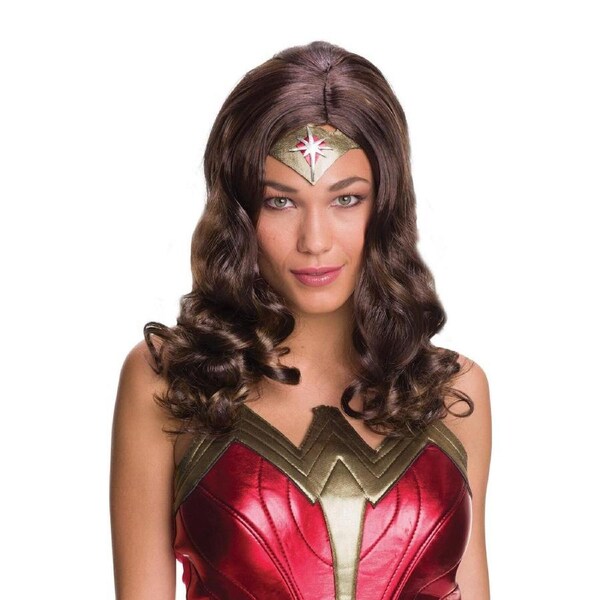 DC Comics Wonder Woman Wig Long Brown Hair Halloween Costume Accessory Adult