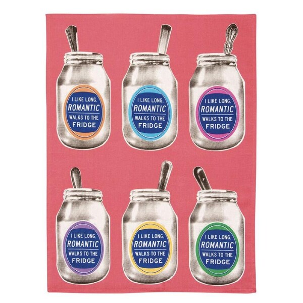 Blue Q Kitchen Dish/Tea Cotton Towels Long Walks To The Fridge Printed 21 x 28"