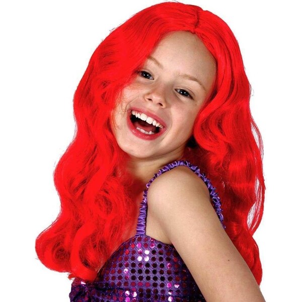 Disney Princess Little Mermaid Ariel Wig Kids Dress Up Hair Party Accessory Red
