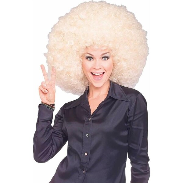 Rubies Super Afro Blonde Wig 7165 Headwear Halloween Party Costume Accessory