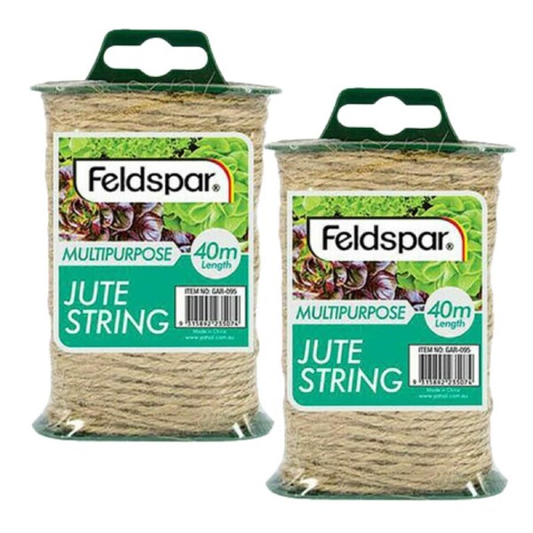 2Pcs Biodegradable DIY Craft Brown Natural Fibre 40Meters Jute String Twine Rope