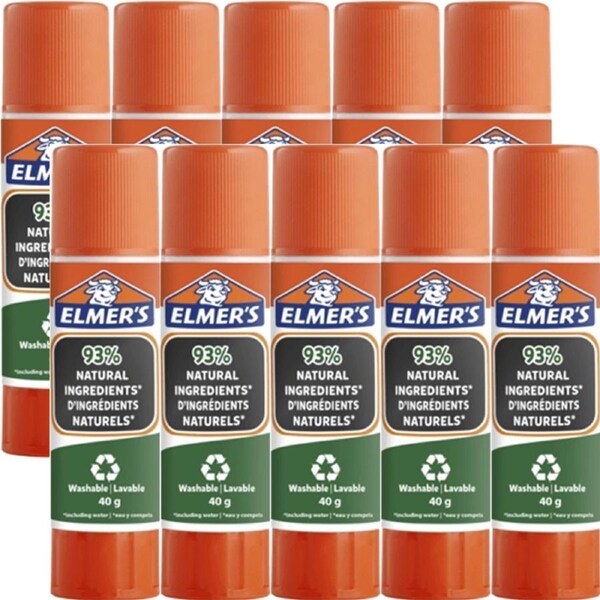 Elmers Eco Glue Stick 40g 93% Natural Ingredients Box 10
