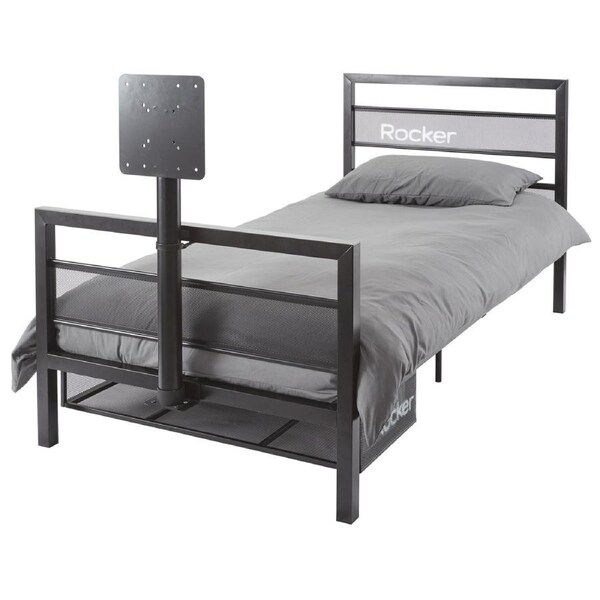 X Rocker Basecamp Single Gaming Bed w/ TV VESA Mount/Mesh Console Shelf Black