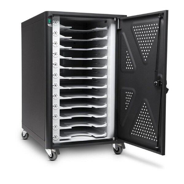 Kensington AC12 Charge & Sync Cabinet Storage Rack For Laptops/Chromebooks Black