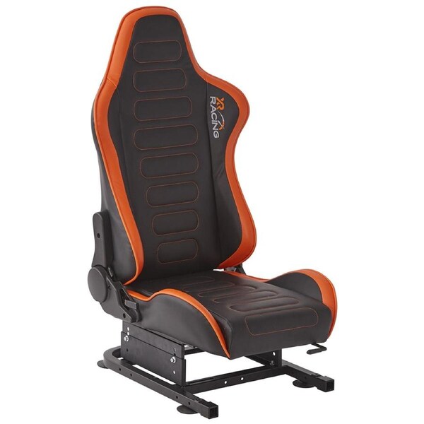 X-Rocker Chicane 83cm Adjustable Racing Gaming Chair Office Seat Black/Orange