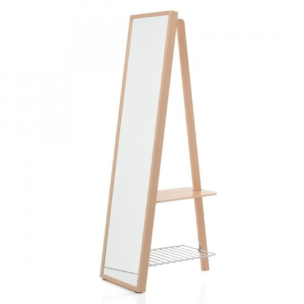 Foppapedretti Vanesia Beechwood Mirror Clothes Rack/Shelf Natural 173x75x45cm