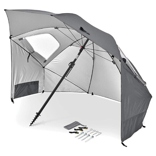 Sport-Brella 244cm Premiere Umbrella UPF 50+ Sun/Weather Protection w/ Bag Grey