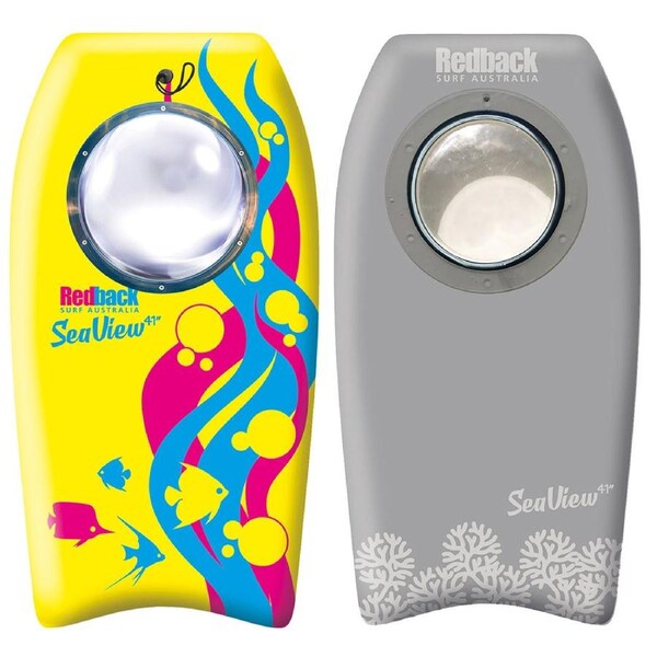 Redback Seaview 41" Bodyboard Slick Bottom/30cm Underwater Viewing Port Yellow