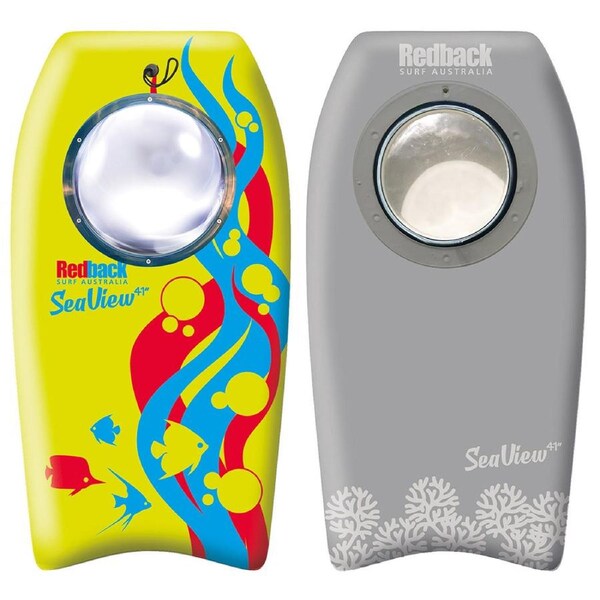 Redback Seaview 41" Bodyboard Slick Bottom/30cm Underwater Viewing Port Lime