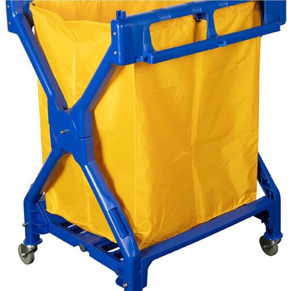Cleanlink 95x71cm Scissor Trolley Bin w/ Collection Bag For Hospital/Hotels Blue