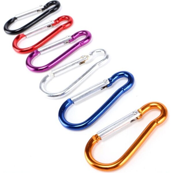 Ozoffer 6Pcs Carabiner Clips 46mm 6 Assorted Colours (Holding Capacity 2.5kg each)