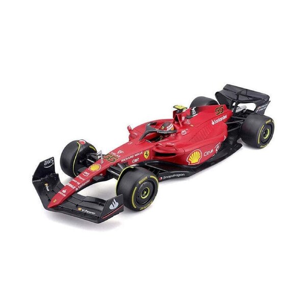 Bburago Licensed 1:18 Scale Ferrari Racing F1 75 Sainz #55 2022 Diecast Model Car Red
