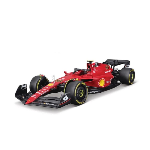 Bburago Licensed 1:43 Scale Ferrari Racing F1 75 Sainz #55 2022 Diecast Model Toy Red