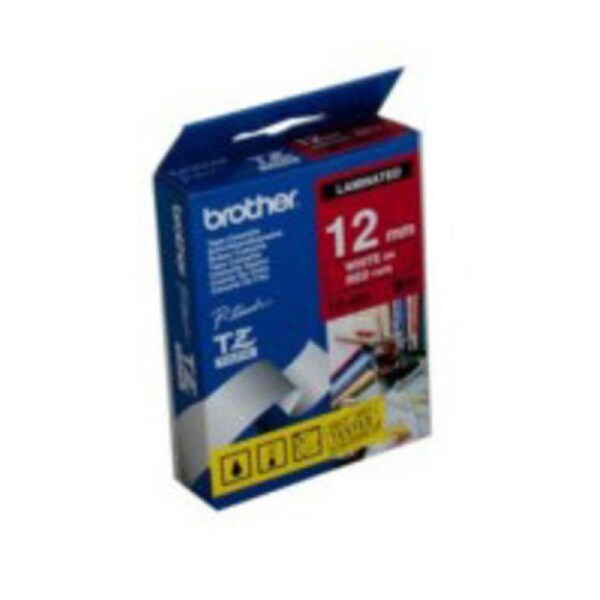 Brother TZe-435 / 12mm White Text On Red Laminated Labelling Tape - 8 Metres