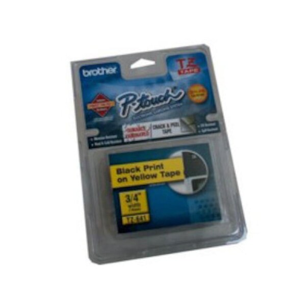 Brother TZe-641 / 18mm Black Text On Yellow Laminated Labelling Tape - 8 Metres