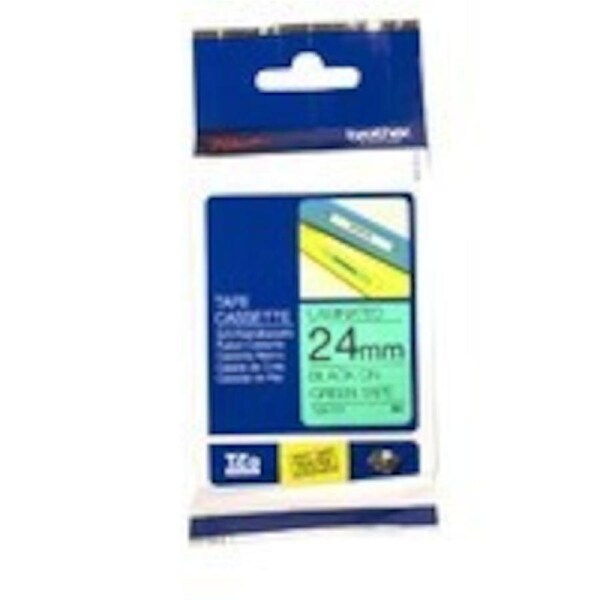 Brother TZe-751 / 24mm Black on Green Laminated Labelling Tape - 8 Metres