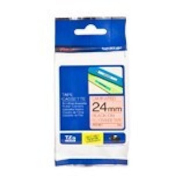 Brother TZe-B51 / 24mm Black on Fluro Orange Laminated Labelling Tape - 5 Metres