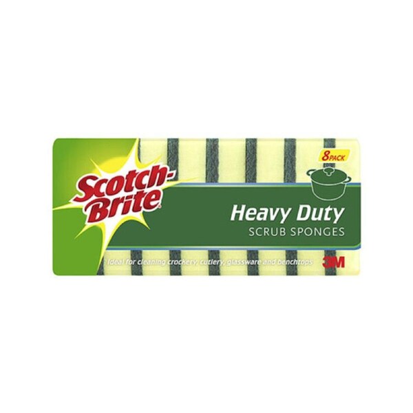 ScotchBrite Scrub Sponge Heavy Duty Pack 8