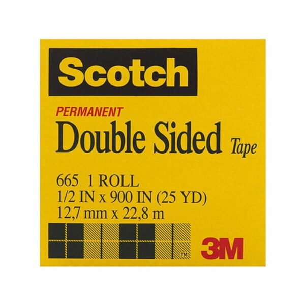 Scotch Double Sided Tape 665 12mm x 22.8M Pack 12