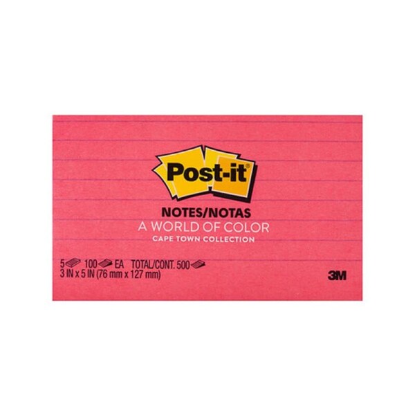 Post-It Notes 635-5AN Capetown Lined 73 x 123 Pack 5