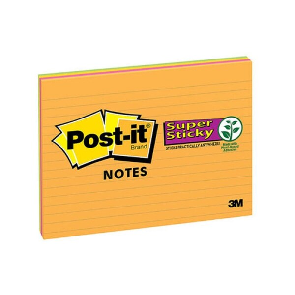 Post-It Note 6845-SSPL Lined 203 x 152mm Pack 4