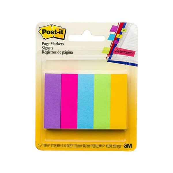 Post-It Page Marker 670-5AU Jaipur 12.7 x 44 Pack 5 Box 6