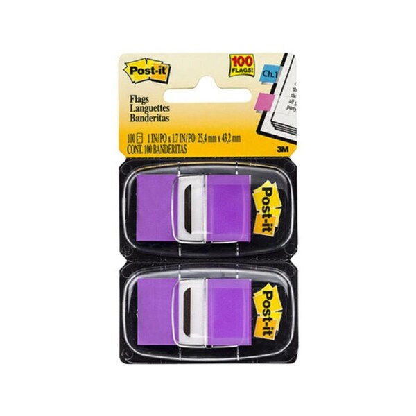 Post-It Flags 680-PU2 Purple Twin Pack Pack2 Box 6