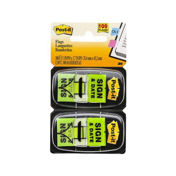 Post-It Flags 680-SD2 Sign/Date Pack 2 Box 6