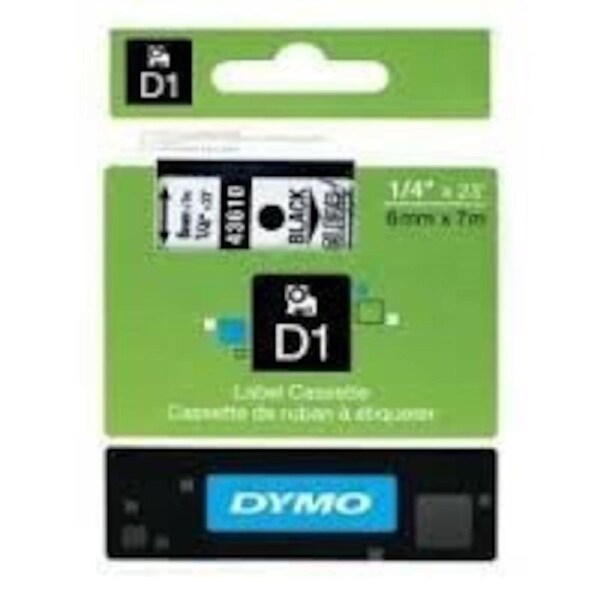 Dymo D1 Label Cassette 6mm x7m (SD43610) - Black on Transparant