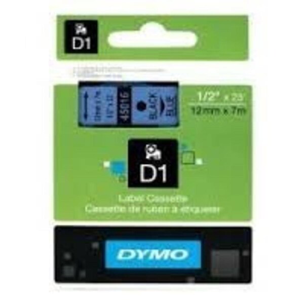 Dymo D1 Label Cassette 12mmx7m (SD45016) - Black on Blue
