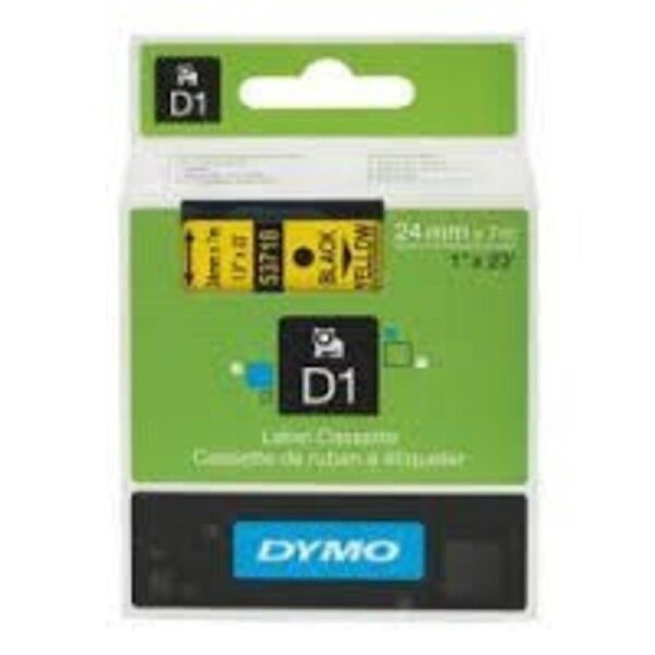 Dymo D1 Label Cassette 24mmx7m (SD53718) - Black on Yellow