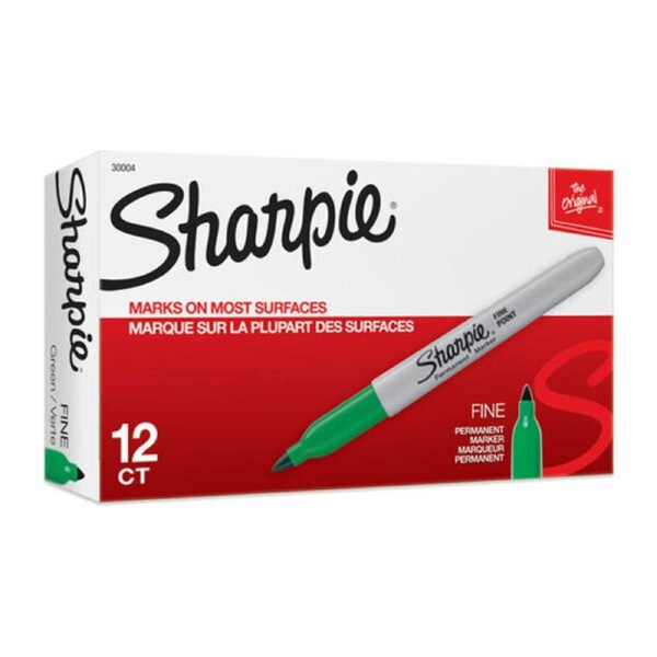 Sharpie Permanent Marker Fine Point Green Box 12 (30004)