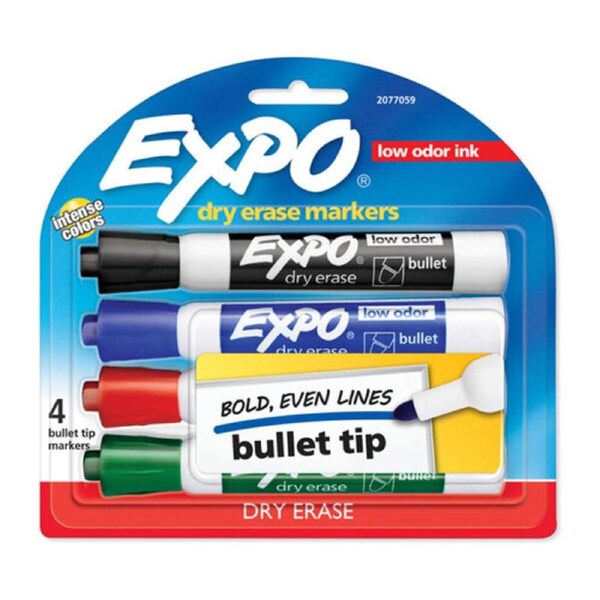 ExpoWhiteboard Marker Bullet Tip Assorted Pack 4 Box 6 (2077059)