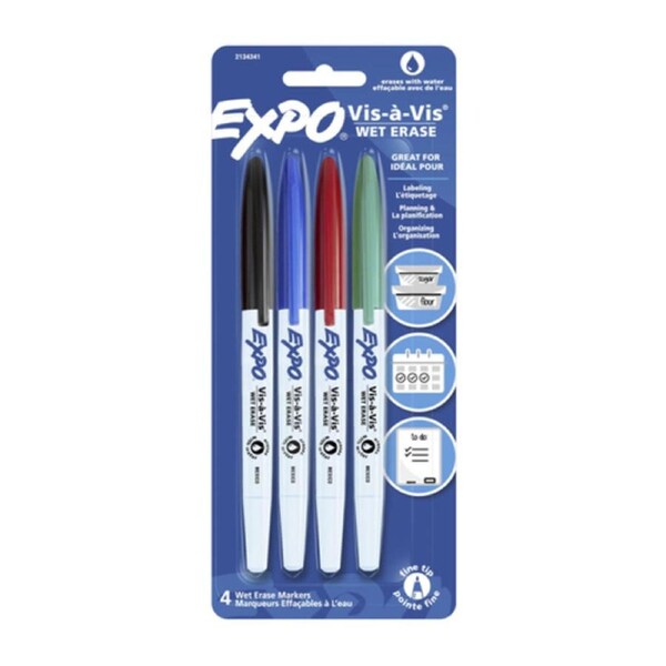 Expo Whiteboard Marker Wet Erase Pack 4 Box 6 (2134341)