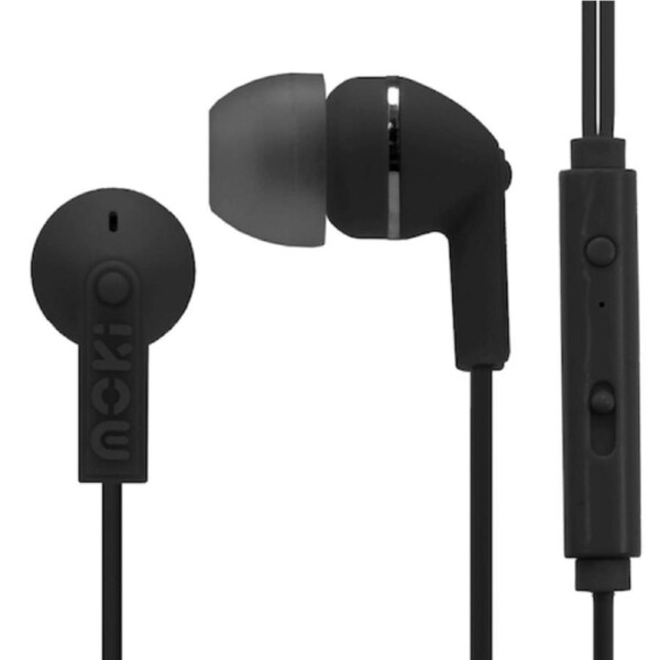 Moki Noise Isolation + Mic Earbuds - Black