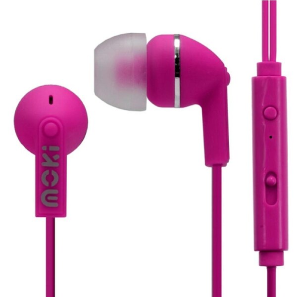 Moki Noise Isolation + Mic Earbuds - Pink