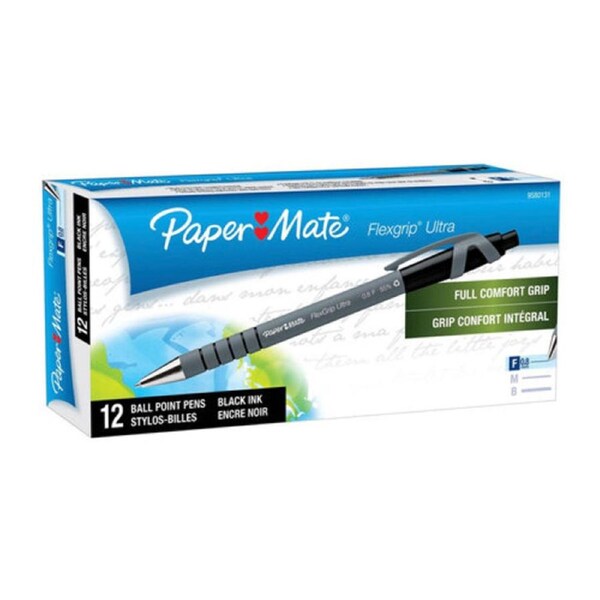 Paper Mate FlxGrp RT BP 0.8mm Blk Bx12