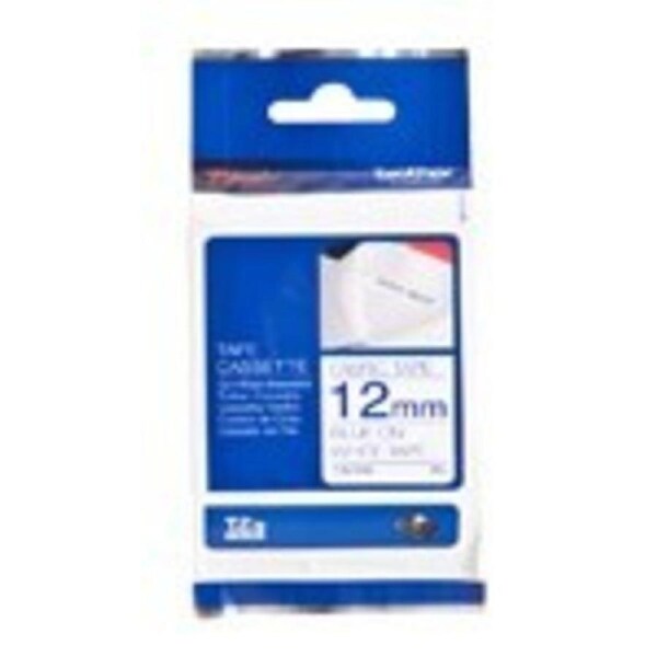Brother TZe-FA3 Blue on White Fabric Tape (Not Laminated) - 3 Metres